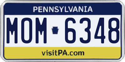 PA license plate MOM6348