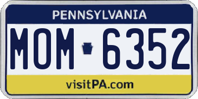PA license plate MOM6352