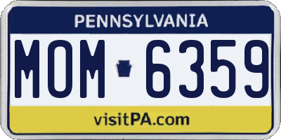 PA license plate MOM6359