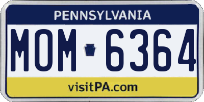 PA license plate MOM6364