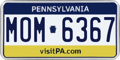 PA license plate MOM6367