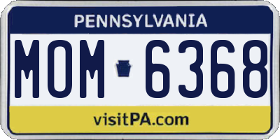 PA license plate MOM6368