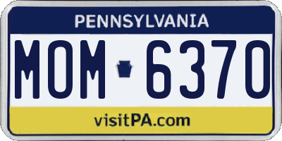 PA license plate MOM6370