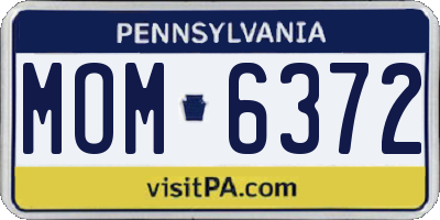 PA license plate MOM6372
