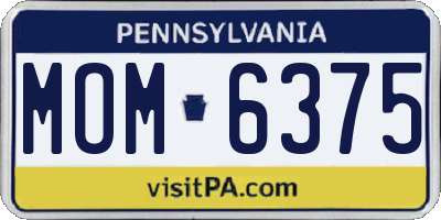 PA license plate MOM6375