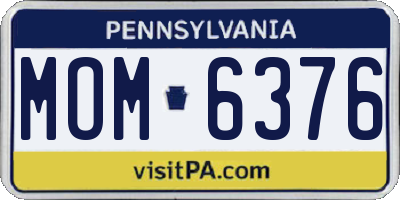 PA license plate MOM6376