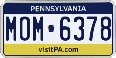 PA license plate MOM6378