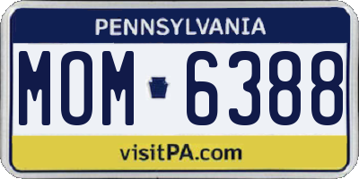 PA license plate MOM6388