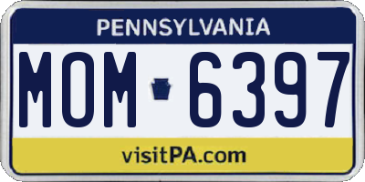 PA license plate MOM6397