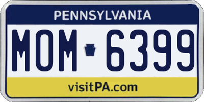 PA license plate MOM6399
