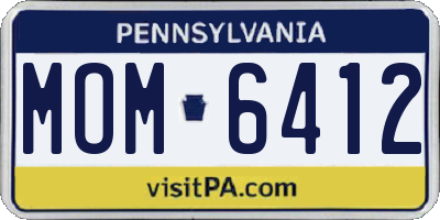 PA license plate MOM6412
