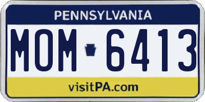 PA license plate MOM6413