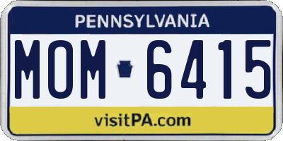 PA license plate MOM6415