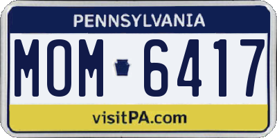 PA license plate MOM6417