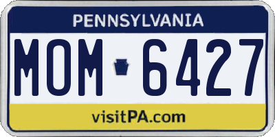 PA license plate MOM6427