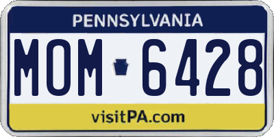 PA license plate MOM6428