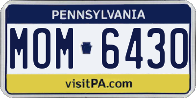 PA license plate MOM6430