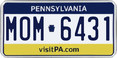 PA license plate MOM6431