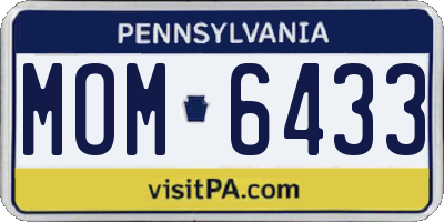 PA license plate MOM6433
