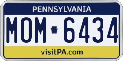 PA license plate MOM6434