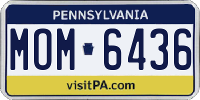 PA license plate MOM6436
