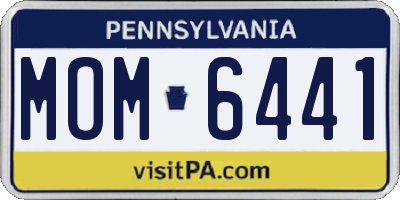 PA license plate MOM6441