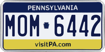 PA license plate MOM6442