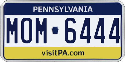 PA license plate MOM6444