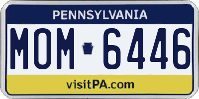 PA license plate MOM6446