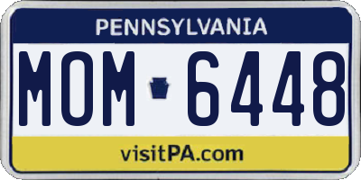 PA license plate MOM6448