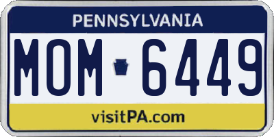 PA license plate MOM6449