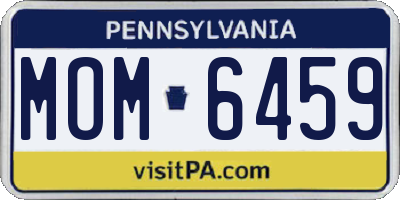 PA license plate MOM6459