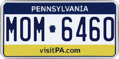 PA license plate MOM6460