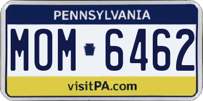 PA license plate MOM6462