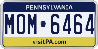 PA license plate MOM6464