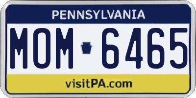 PA license plate MOM6465
