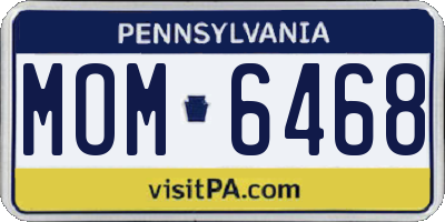 PA license plate MOM6468
