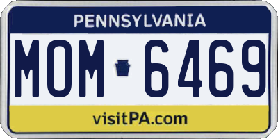 PA license plate MOM6469