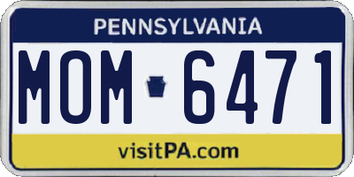 PA license plate MOM6471