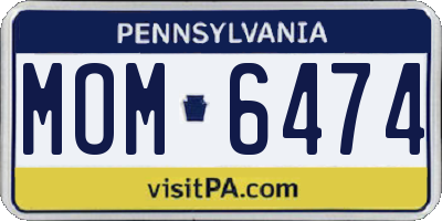 PA license plate MOM6474