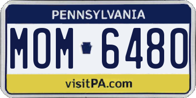 PA license plate MOM6480