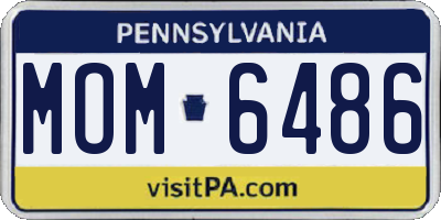 PA license plate MOM6486