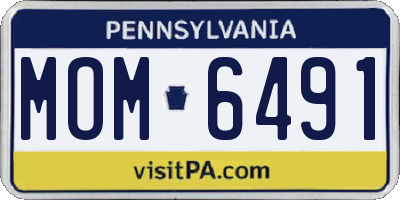 PA license plate MOM6491