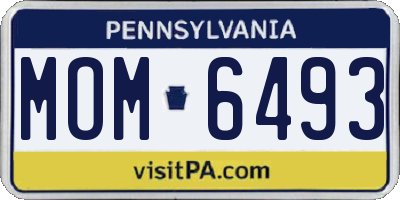 PA license plate MOM6493