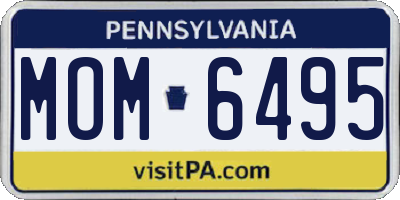 PA license plate MOM6495