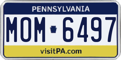PA license plate MOM6497