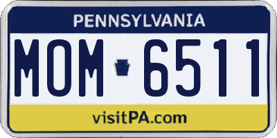 PA license plate MOM6511