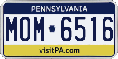 PA license plate MOM6516