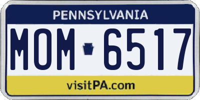 PA license plate MOM6517