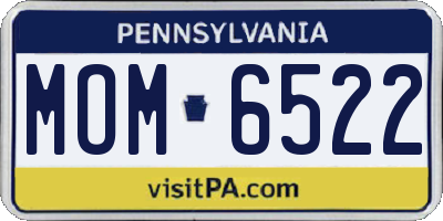 PA license plate MOM6522